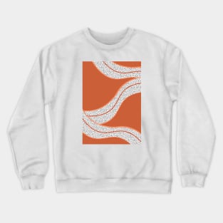 Orange Flowy Line Dots, Digital Drawing, Dotted Crewneck Sweatshirt